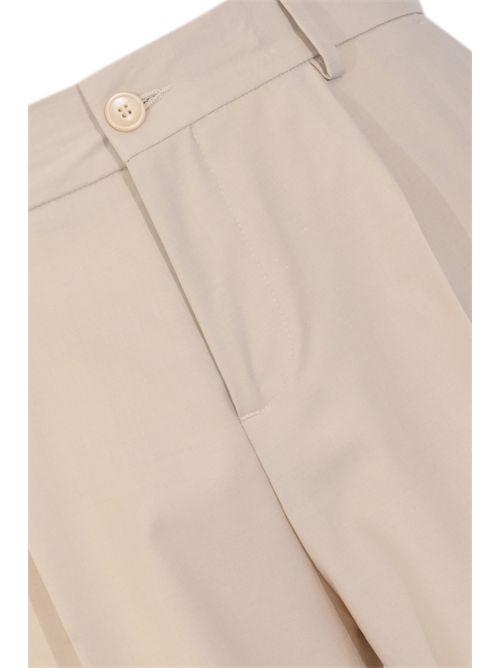 Bermuda con pinces in misto viscosa Sabbia DANIELE ALESSANDRINI | DUSL0003 PL01012010